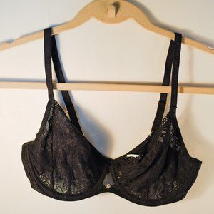 NWOT Chantelle Unlined Black Lace Bra with Underwire - Black - 34 C